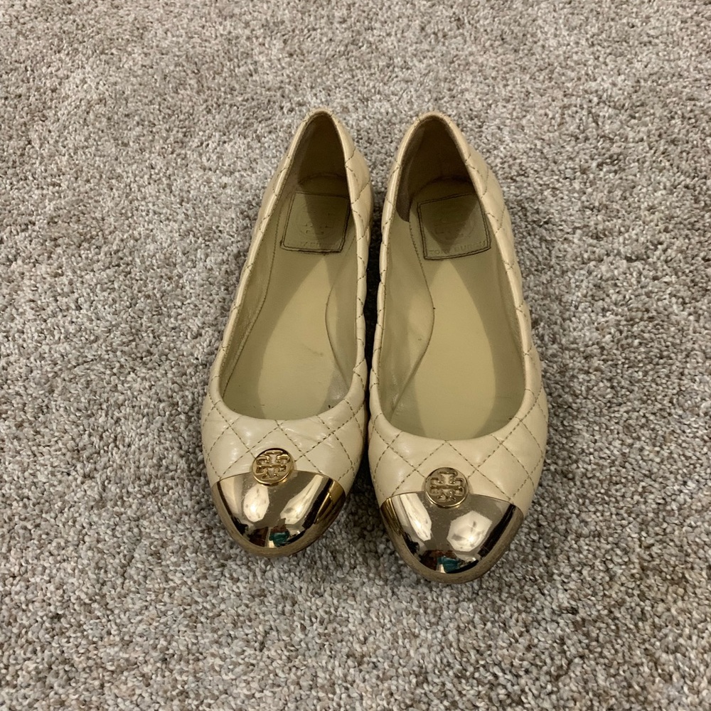 Tory Burch flats with gold toe